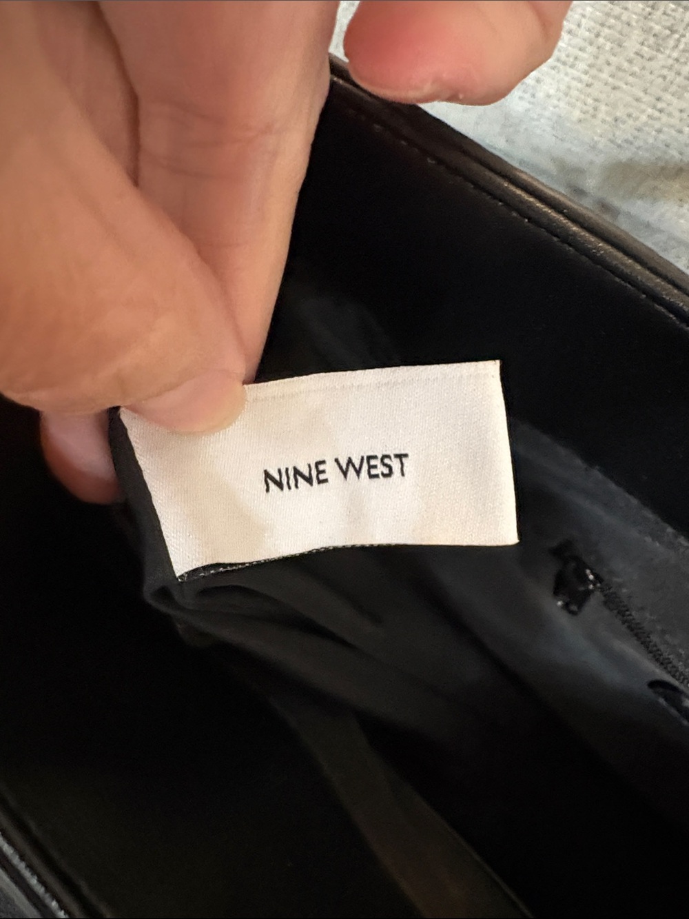 Nine West Black Pebbled Tote with Gold Accent - Picture 8 of 14